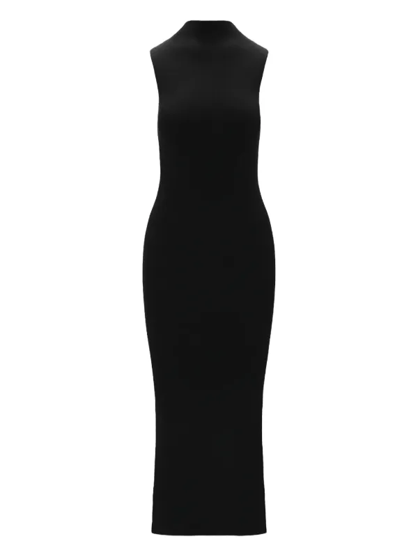ribbed high neck midi dress THE LUXE RIB HIGH NECK MIDI DRESS