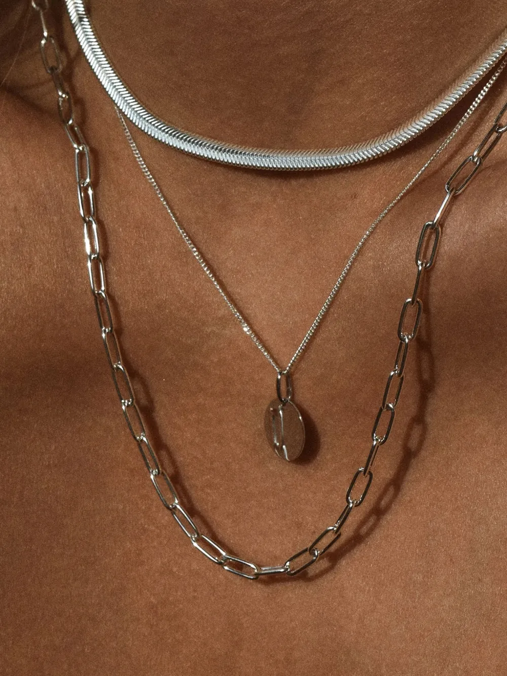 NO MORE Paper Clip Y necklace - Zilver