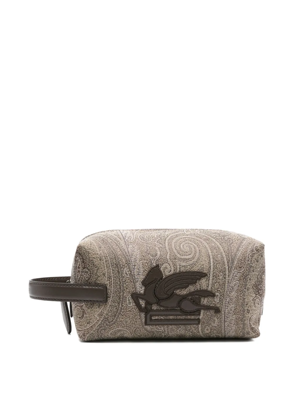 ETRO Essential toilettas met paisley-jacquard Bruin