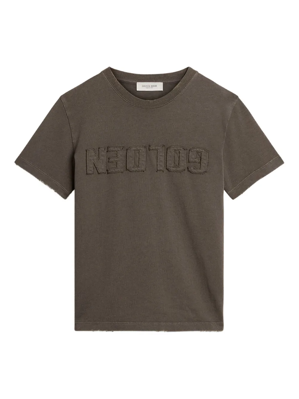 Golden Goose logo-embroidered cotton T-shirt | Grey | Image 1
