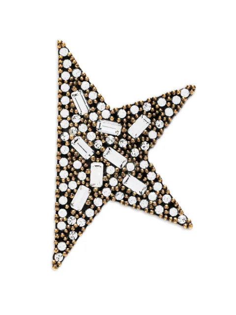 Golden Goose crystal beaded star brooch