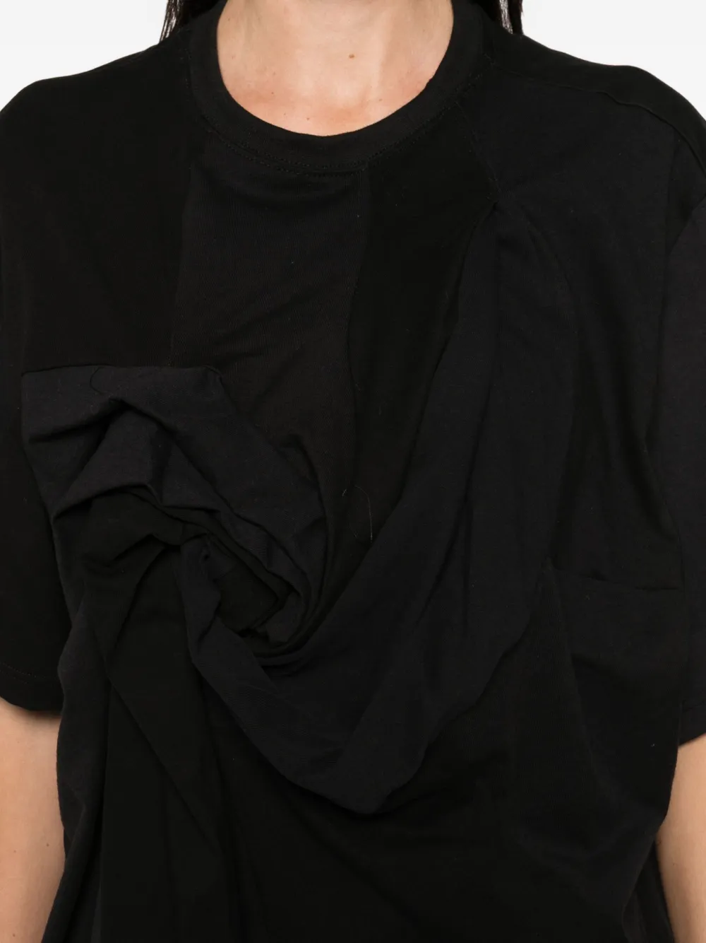 Anni Salonen Knot-detail Crew-neck T-shirt In Black