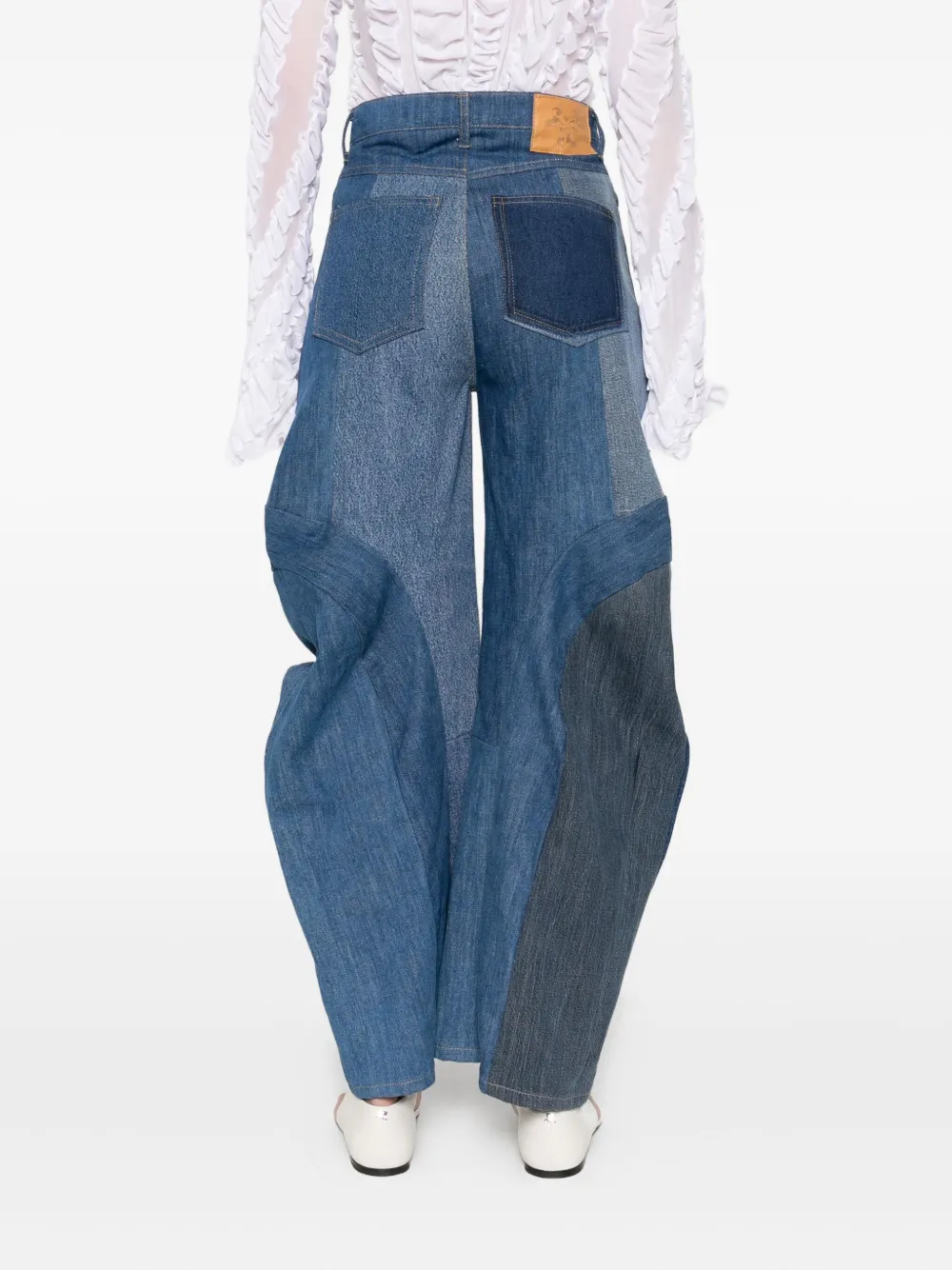 Anni Salonen Patchwork Ruffled Jeans In Multi