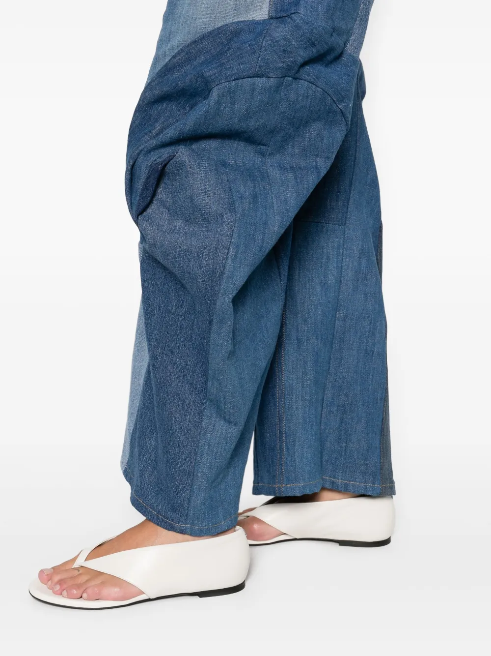 Anni Salonen Patchwork Ruffled Jeans In Multi