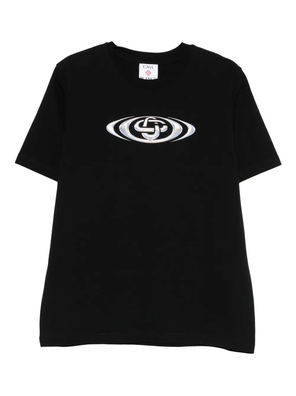 Casablanca Warped Logo Classic T-shirt In Black