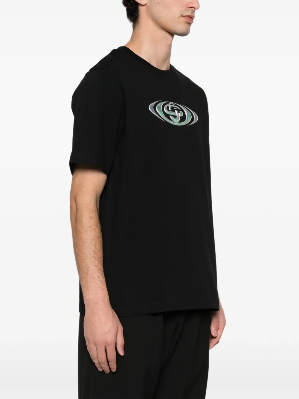 Casablanca Warped logo classic T-Shirt - Zwart