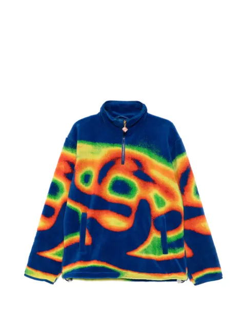 Casablanca zip abstract fleece sweatshirt