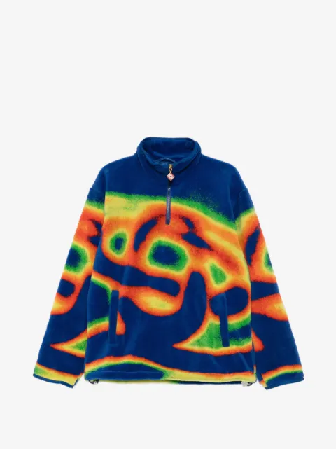 Casablanca zip abstract fleece sweatshirt