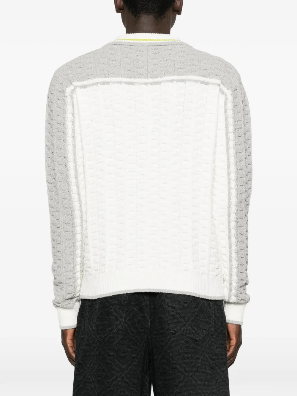 Casablanca Bouclé poloshirt met lange mouwen Wit