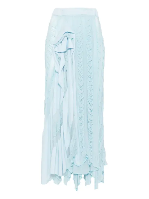 Anni Salonen rose-detail ruffled midi skirt