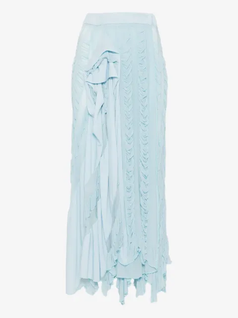 Anni Salonen rose-detail ruffled midi skirt