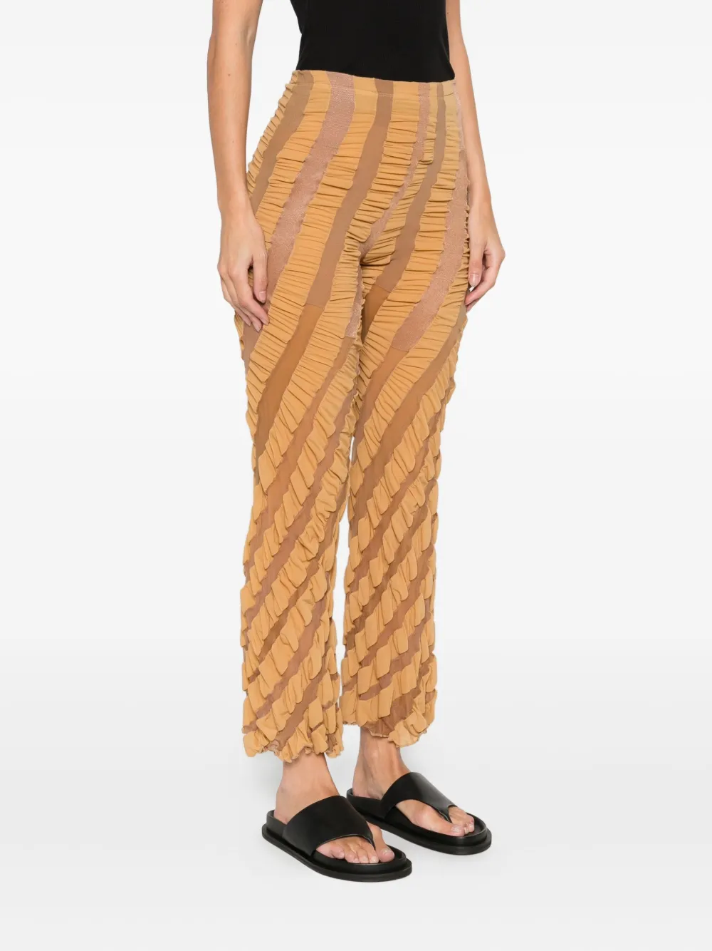 Anni Salonen Twisted Ruffled Trousers In Orange