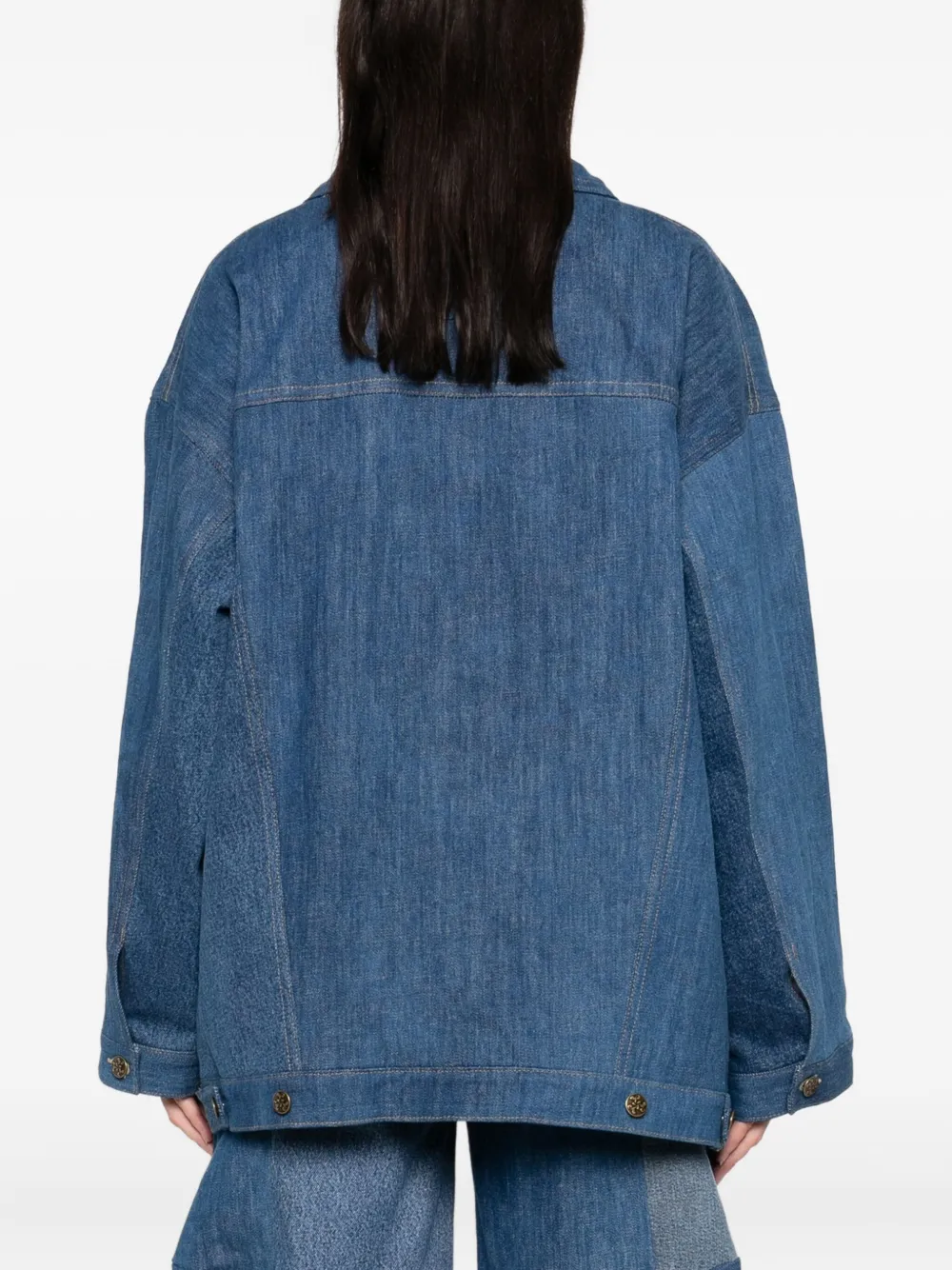 Anni Salonen Rose-detail Button-fastening Jacket In Blue