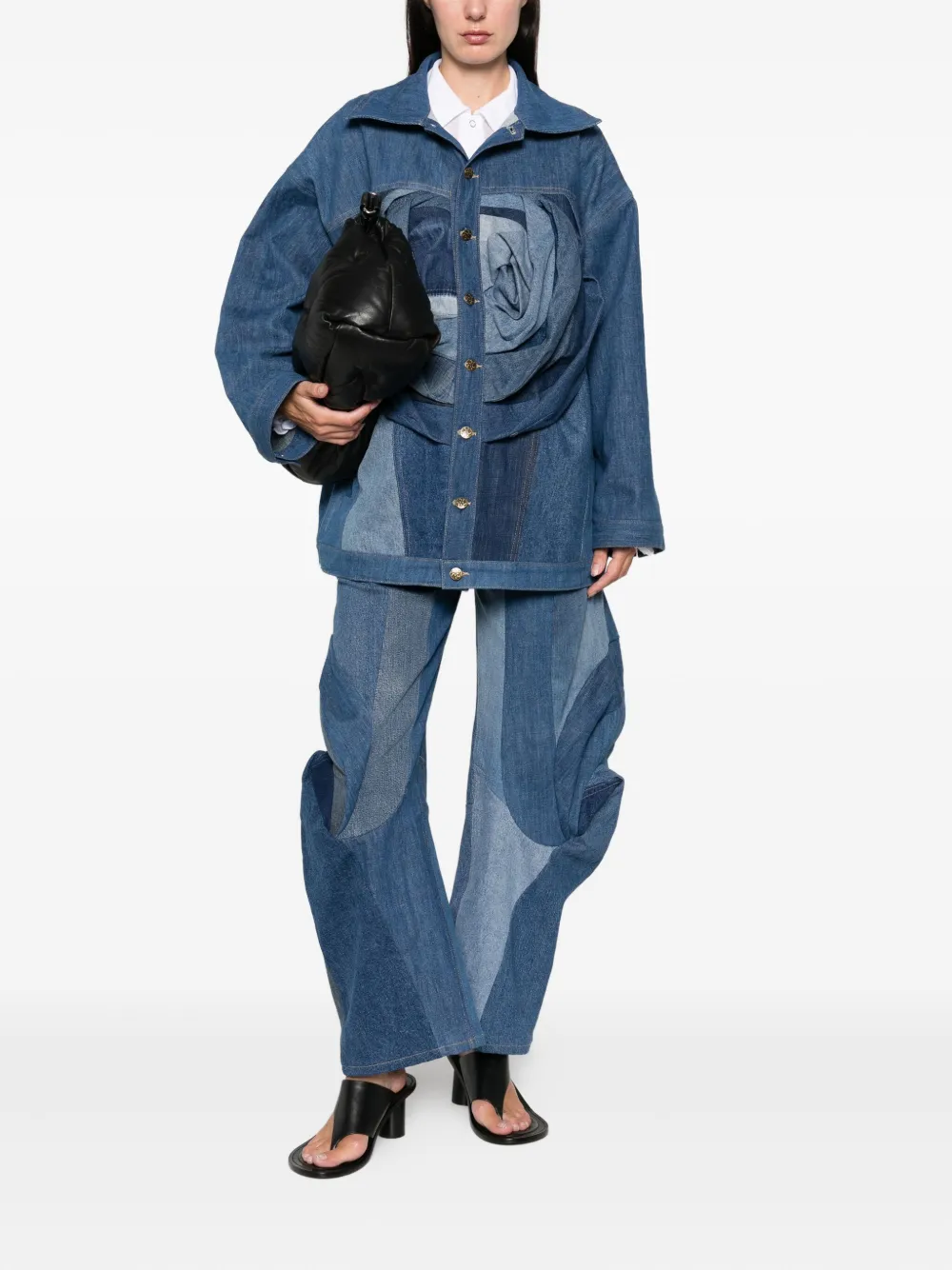 Anni Salonen rose-detail button-fastening jacket | Denim Jackets | Image 2