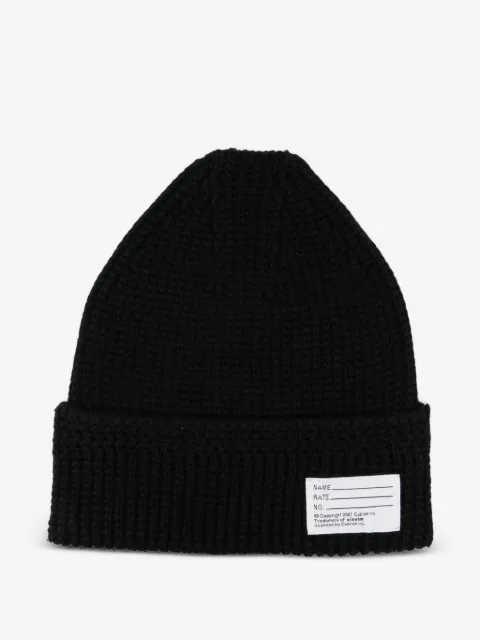 visvim gorro con detalle de etiqueta
