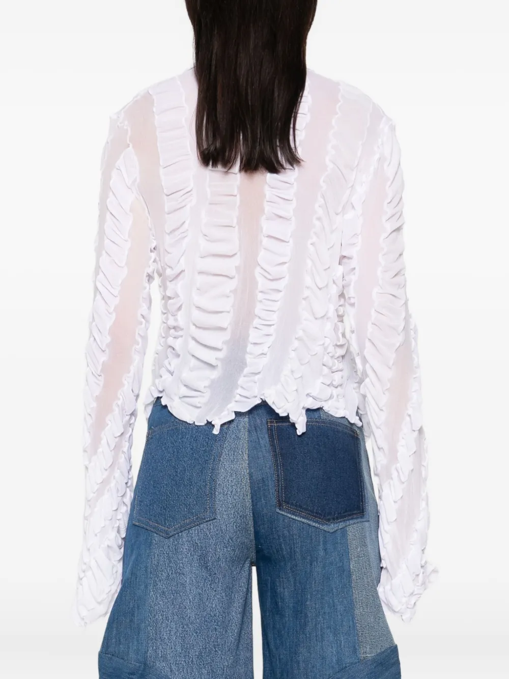 Anni Salonen Twisted Ruffled Shirt In White