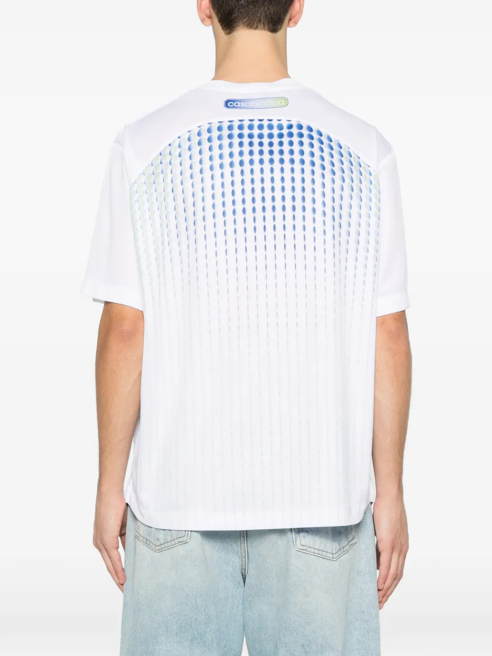 Casablanca Birdseye mesh T-shirt Wit