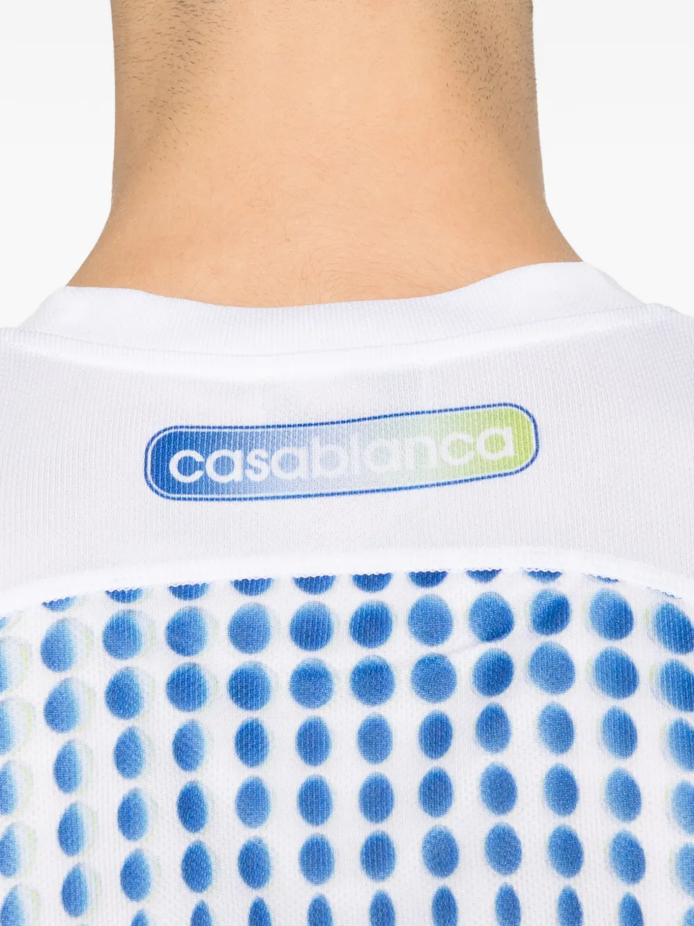 Casablanca Birdseye mesh T-shirt Wit