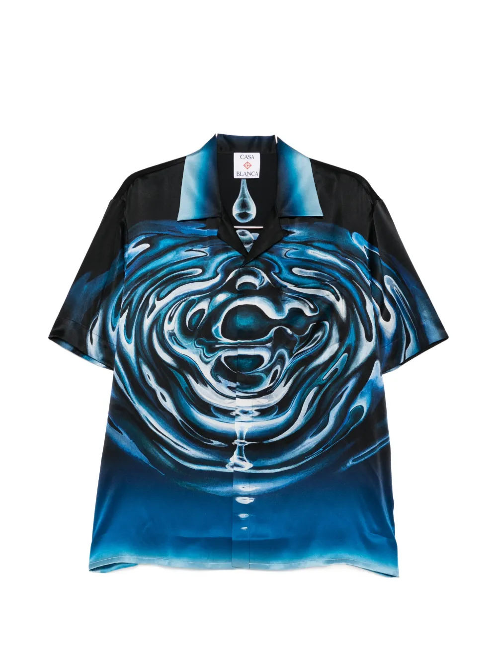 Casablanca ripple cuban collar shirt - Blu