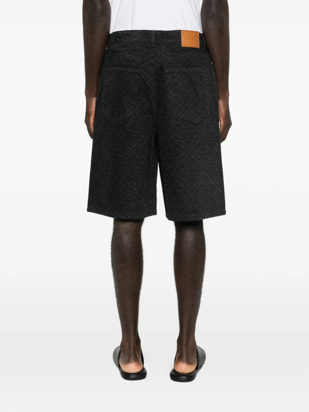Casablanca Laser Monogram denim shorts Zwart