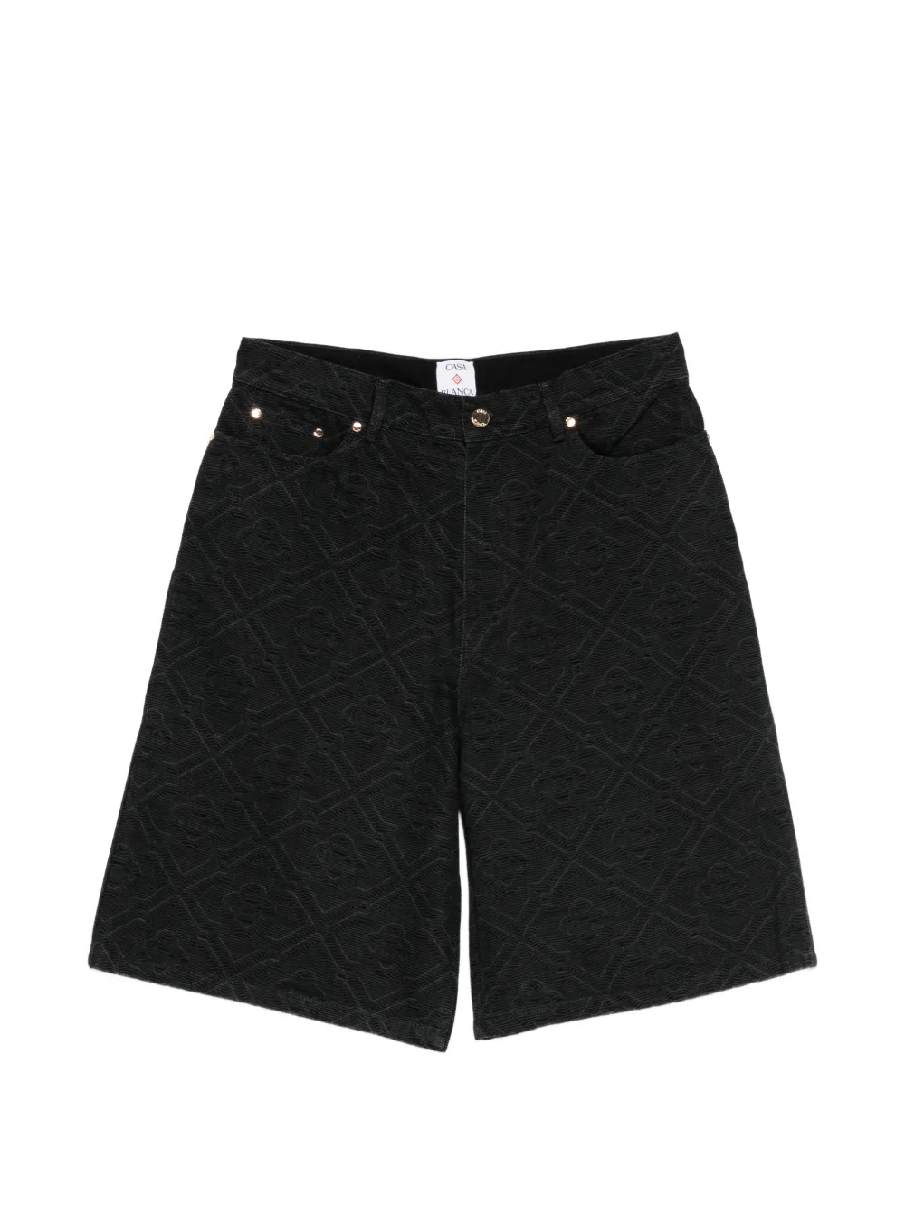 Casablanca monogram denim shorts - Nero