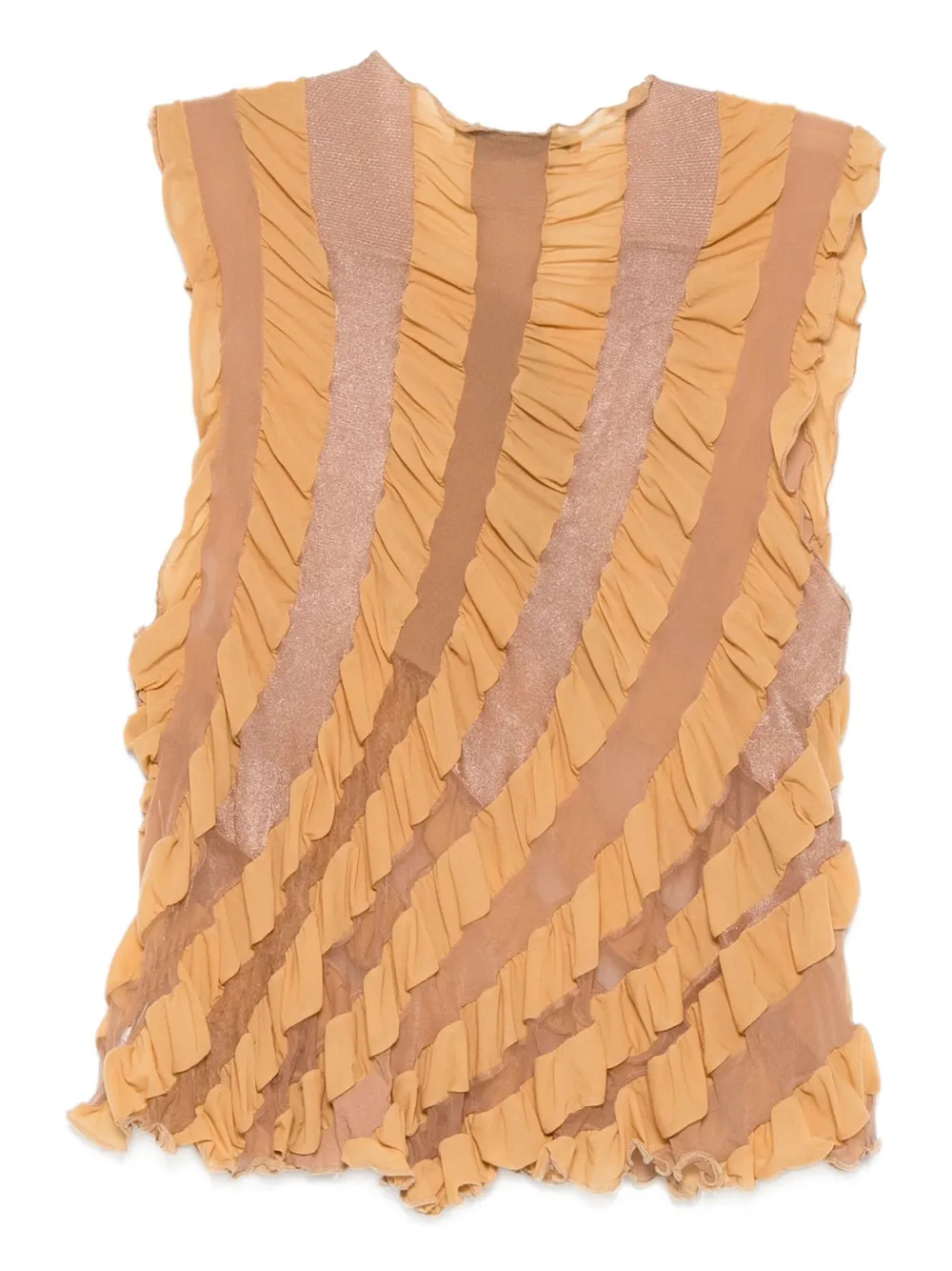 Anni Salonen twisted ruffles top - Beige