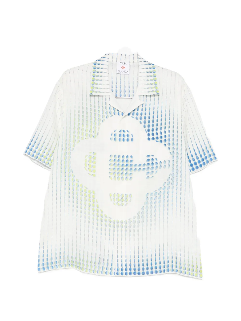 Casablanca dots cuban-collar graphic shirt - Bianco