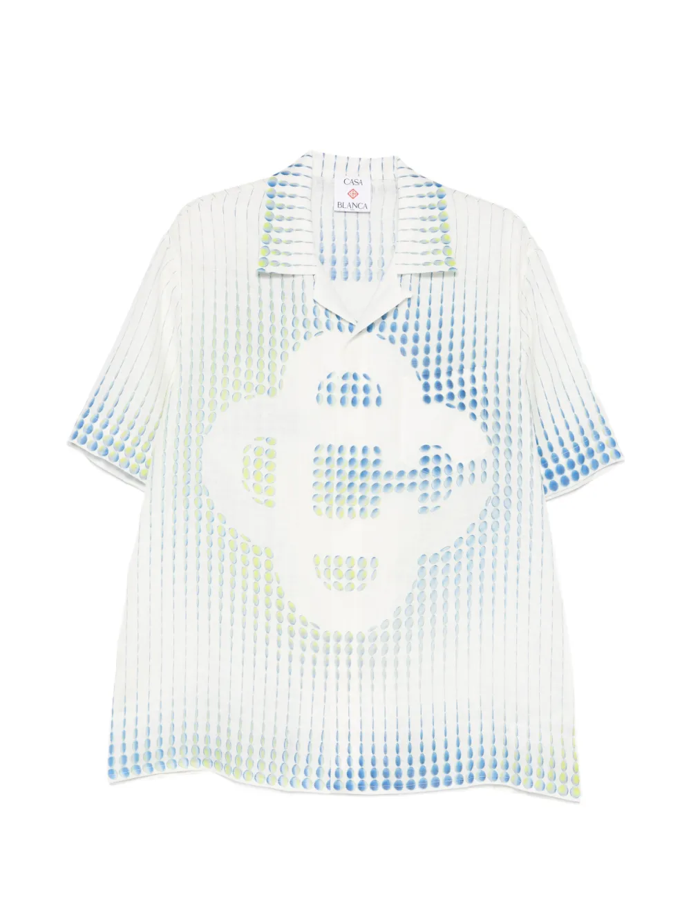 Casablanca dots cuban-collar graphic shirt - White