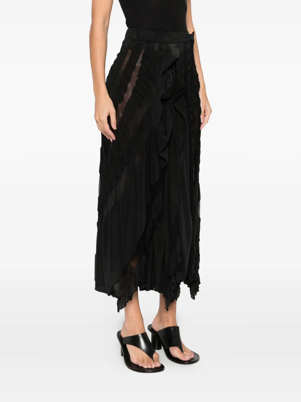 Anni Salonen Ruffled Midi Skirt In Black