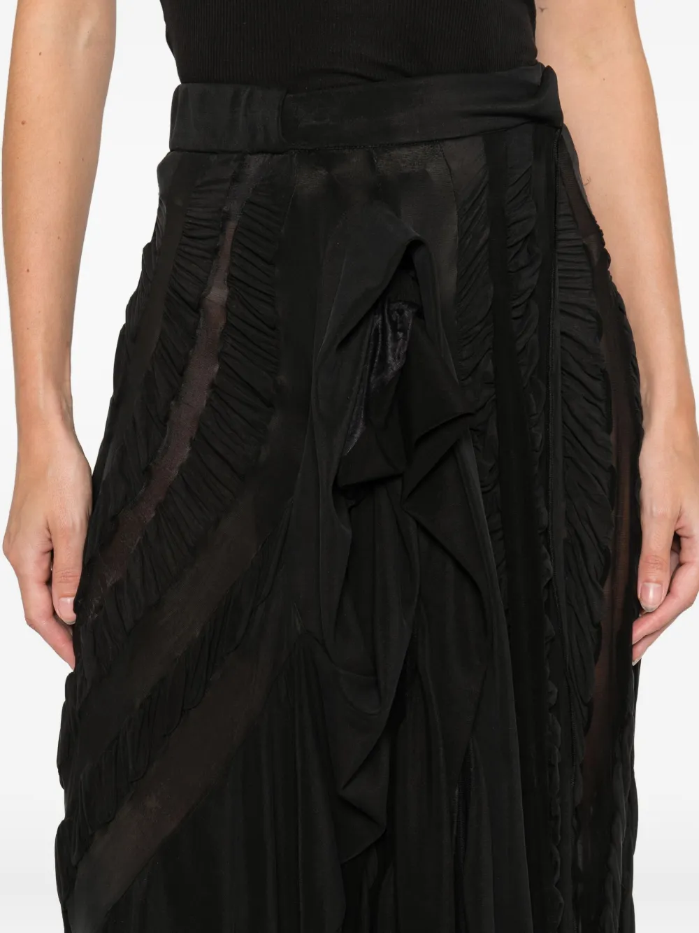 Anni Salonen Ruffled Midi Skirt In Black