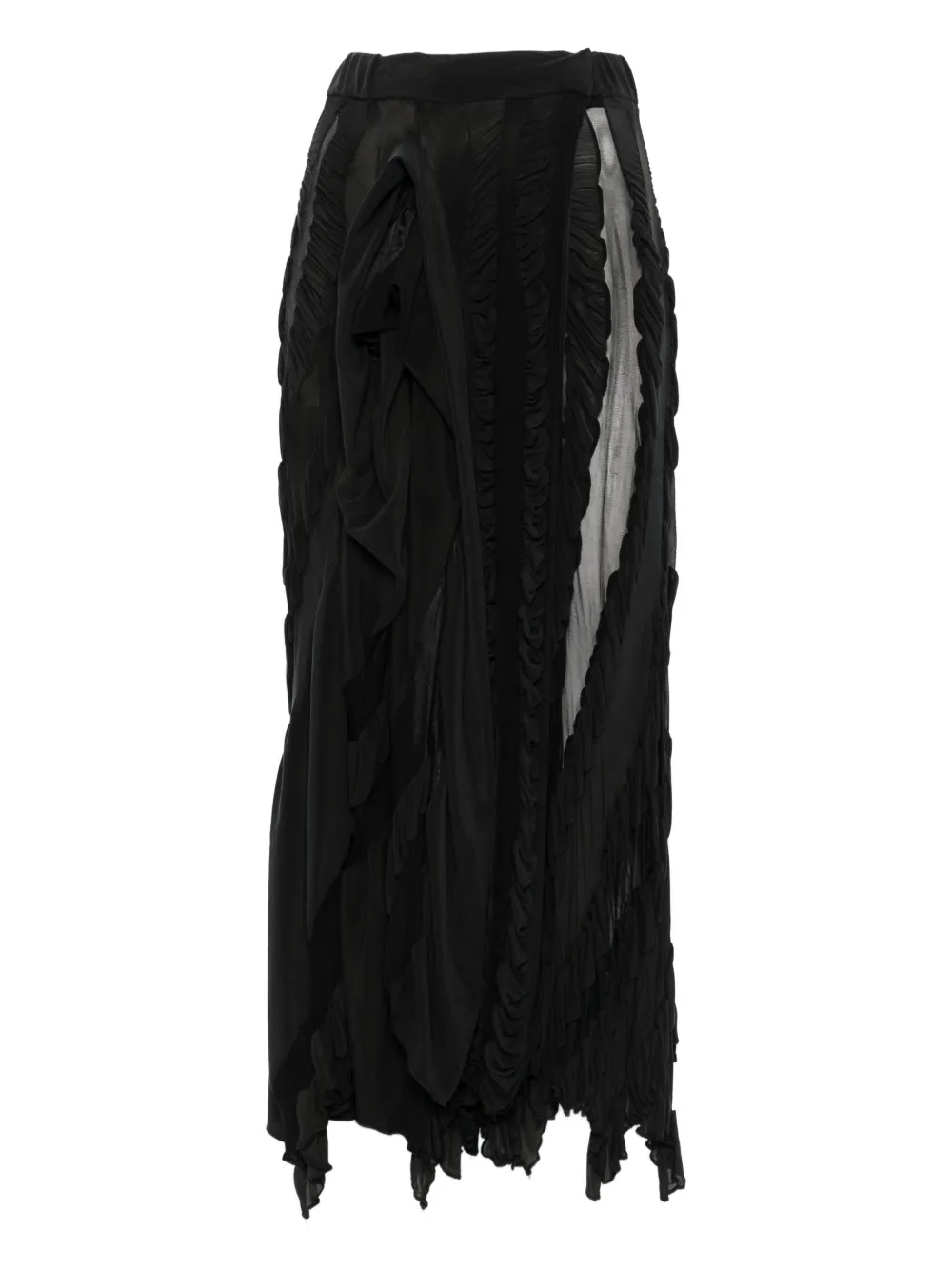 Anni Salonen ruffled midi skirt - ブラック Anni Salonen ruffled midi skirt - ブラック