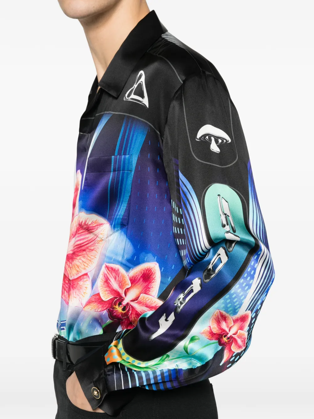 Casablanca Orchid Racer overhemd Zwart