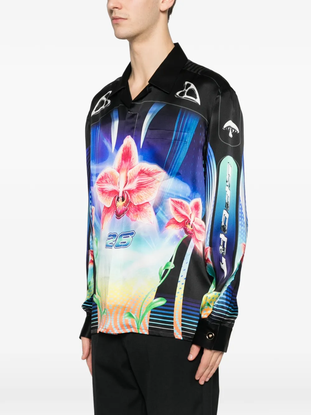 Casablanca Orchid Racer overhemd Zwart