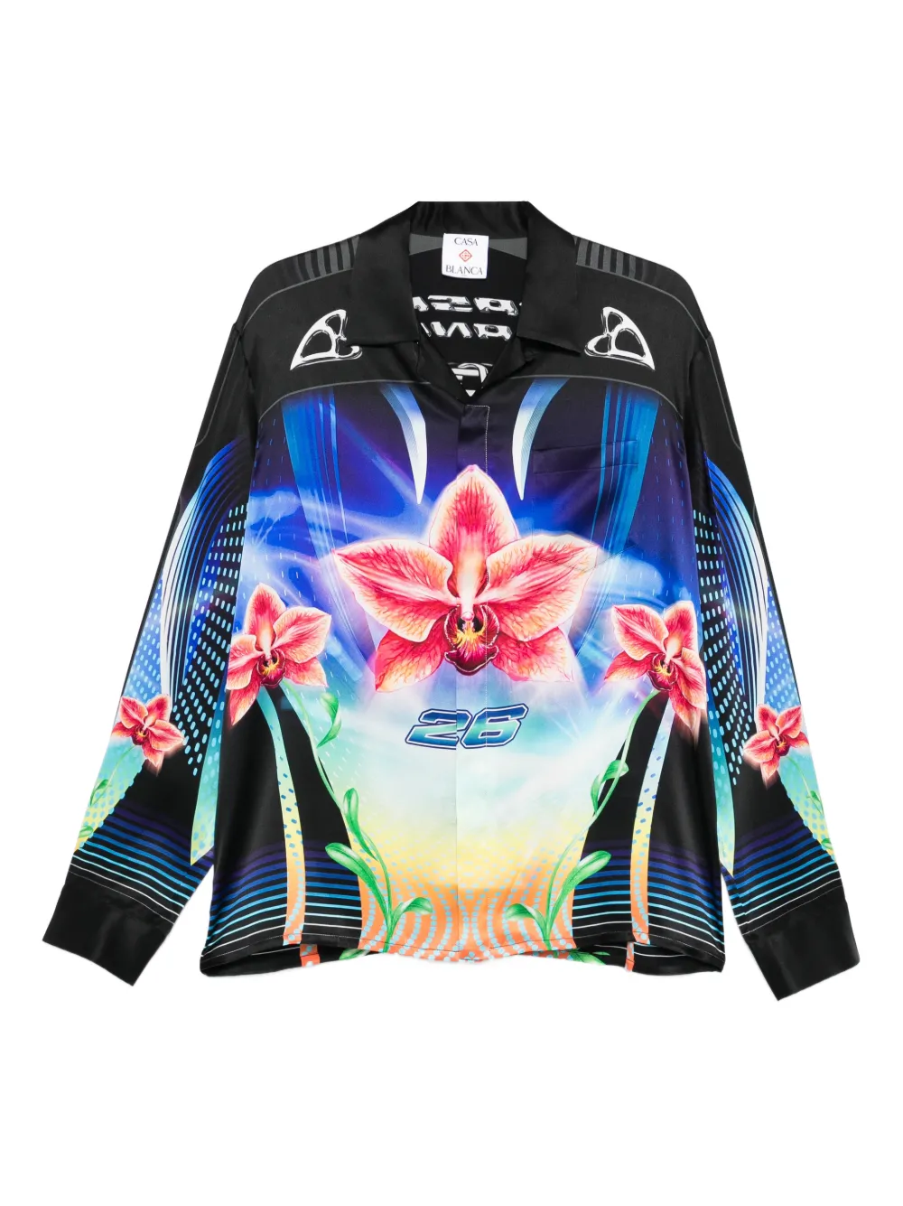 Casablanca Orchid Racer shirt - Nero