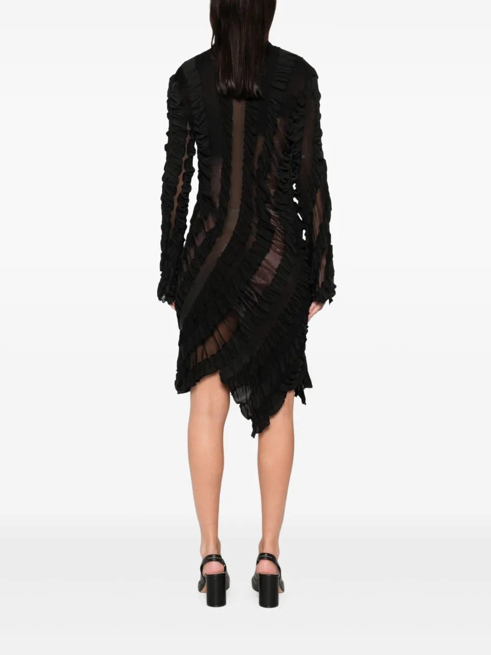 Anni Salonen Ruffled Shirt Midi Dress In Black