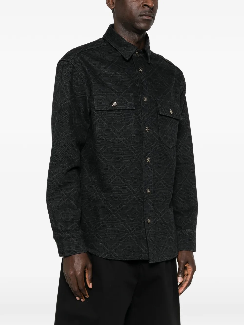 Casablanca Denim overhemd met monogram Zwart