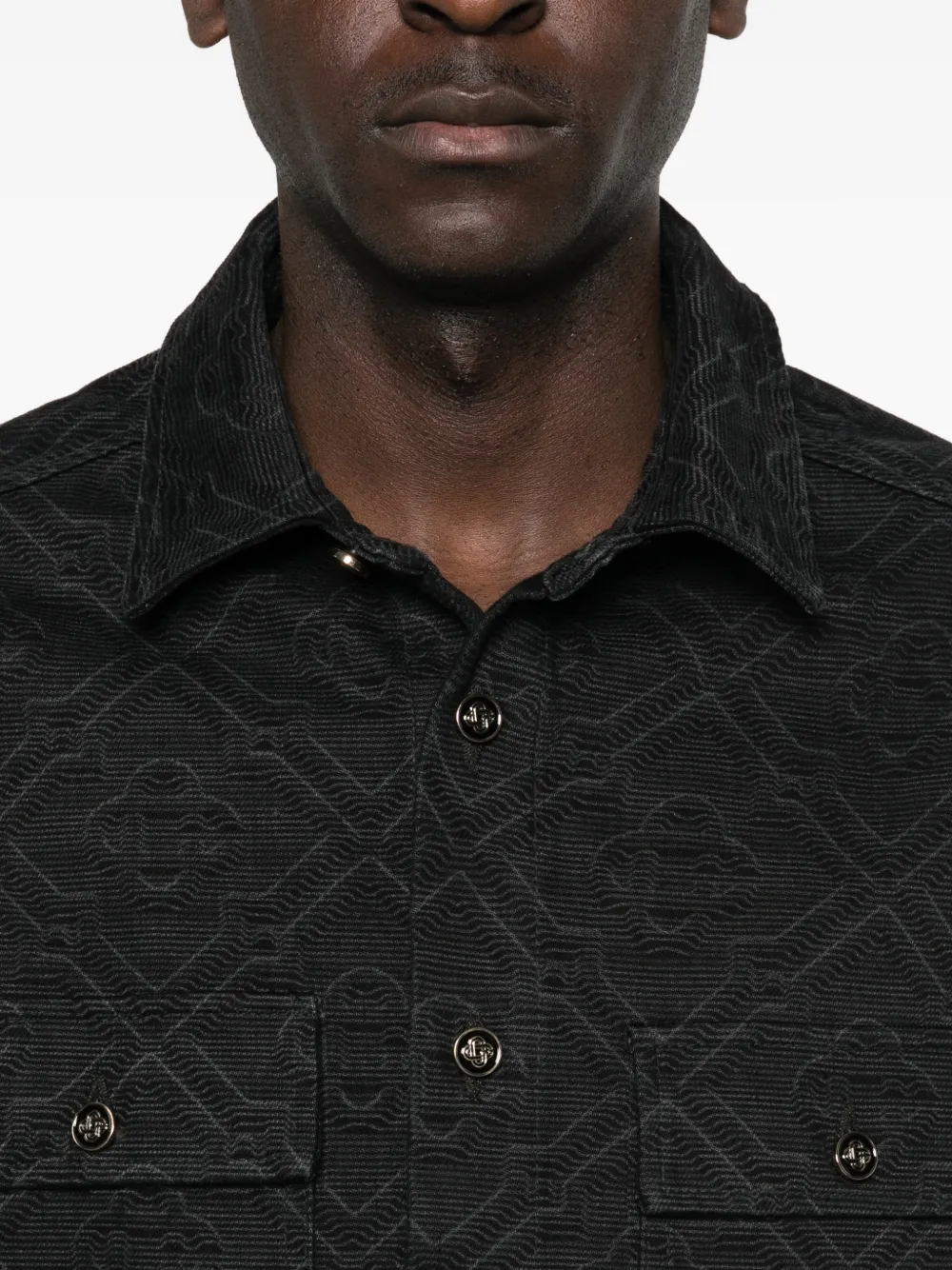 Casablanca Denim overhemd met monogram Zwart