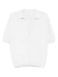 SEVEN GAUGE V-neck ribbed-trim polo shirt - White