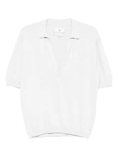 SEVEN GAUGE V-neck ribbed-trim polo shirt