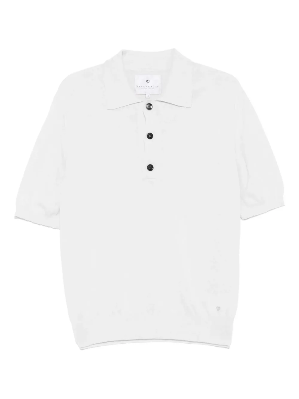 SEVEN GAUGE ribbed-trim polo shirt - ホワイト SEVEN GAUGE ribbed-trim polo shirt - ホワイト