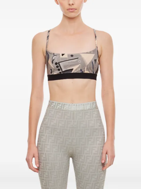 FENDI abstract-print sports bra