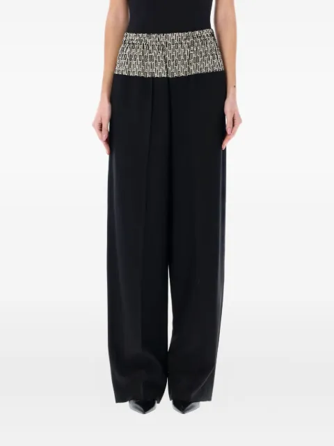 FENDI elasticated-waistband logo-print trousers