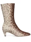 FENDI 50mm snakeskin-print boots - Brown