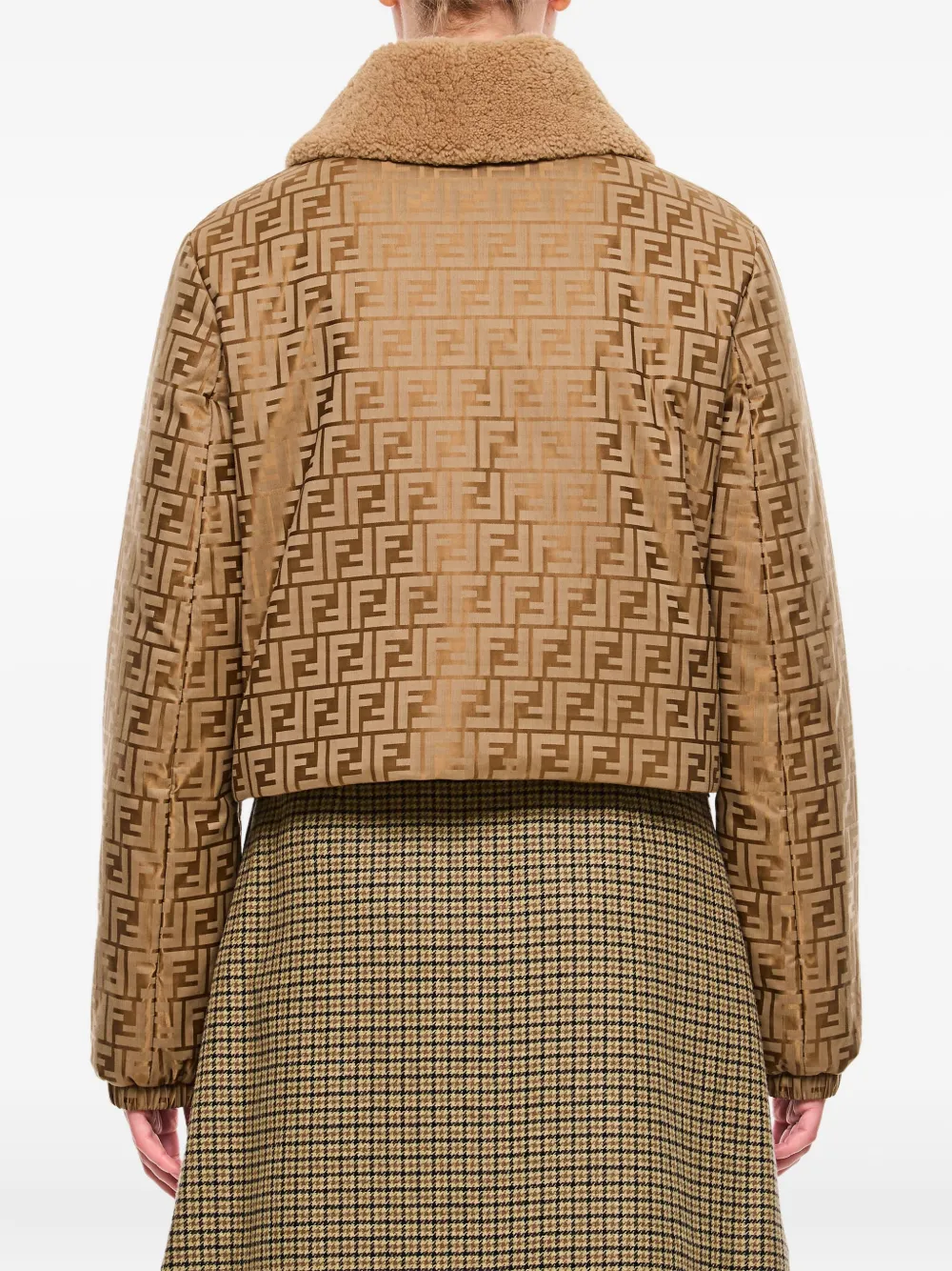 FENDI logo collar-detail bomber jacket Bruin