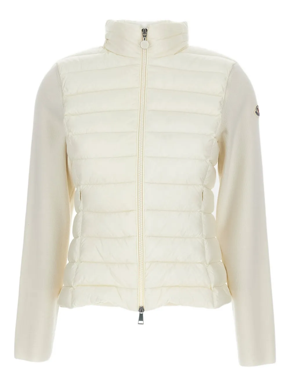Moncler quilted knit-panel jacket Beige
