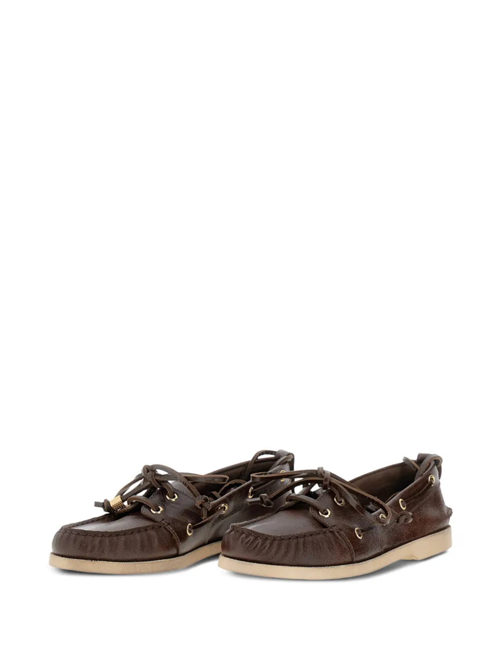 Golden Goose leather lace-up loafers DARK