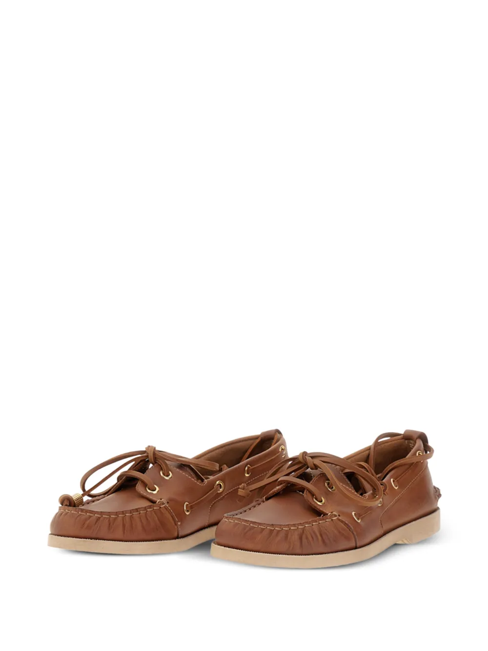 Golden Goose leather lace-up loafers Brown