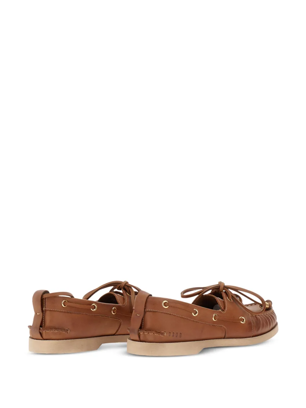 Golden Goose leather lace-up loafers Brown