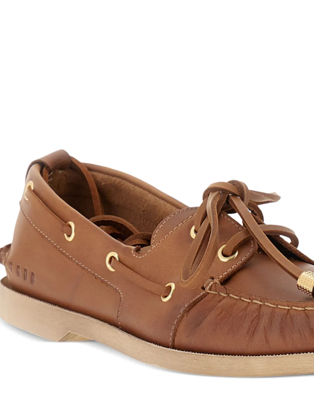 Golden Goose leather lace-up loafers Brown
