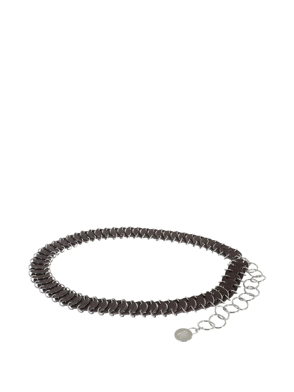 Rabanne leather-chain belt Bruin